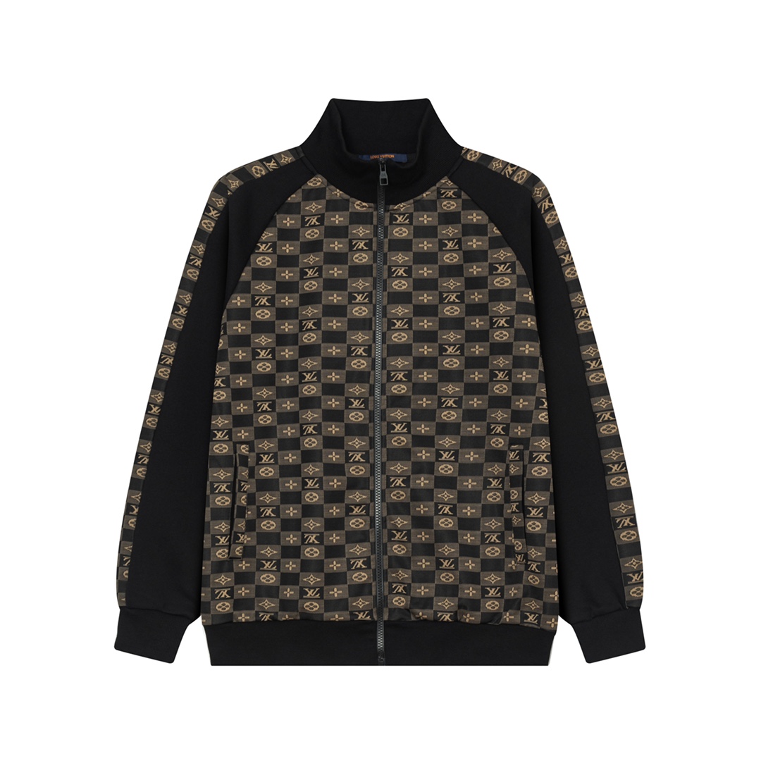 LOUIS VUITTON LV 루이비통 체커보드 클로버 레터 패치 트랙 재킷 자켓 의류
