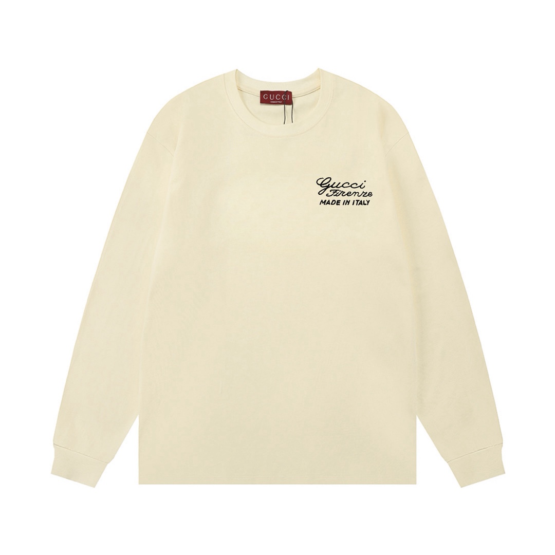 GUCCI 구찌 시그니처 자수 레터 롱슬리브 맨투맨 티셔츠 의류