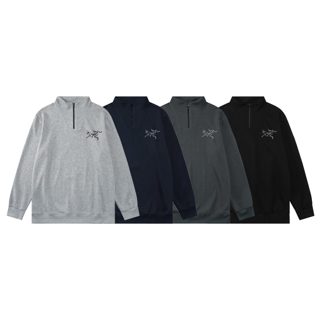 ARC'TERYX 아크테릭스 3D 컷 스포츠 캐주얼 하이넥 반 하프 집업 맨투맨 티셔츠 의류