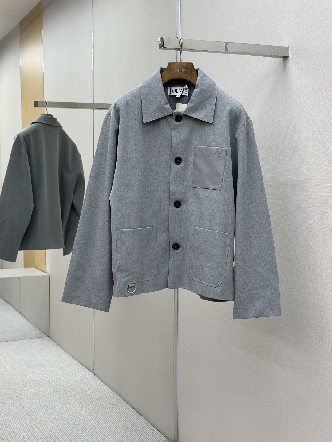 LOEWE 로에베 양가죽 포켓 울 블레이저 자켓 재킷 의류