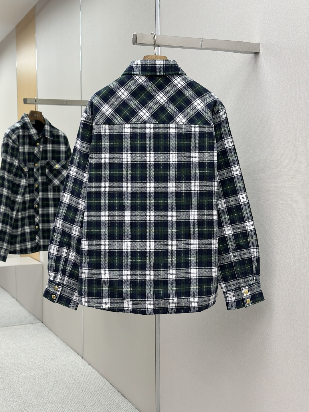 CELINE 셀린느 그린 체크 셔츠 의류