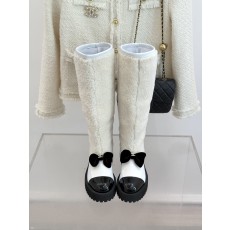 CHANEL 25N Coco Neige 샤넬 더블C 리본 배색 플랫폼 스노우 롱부츠 신발