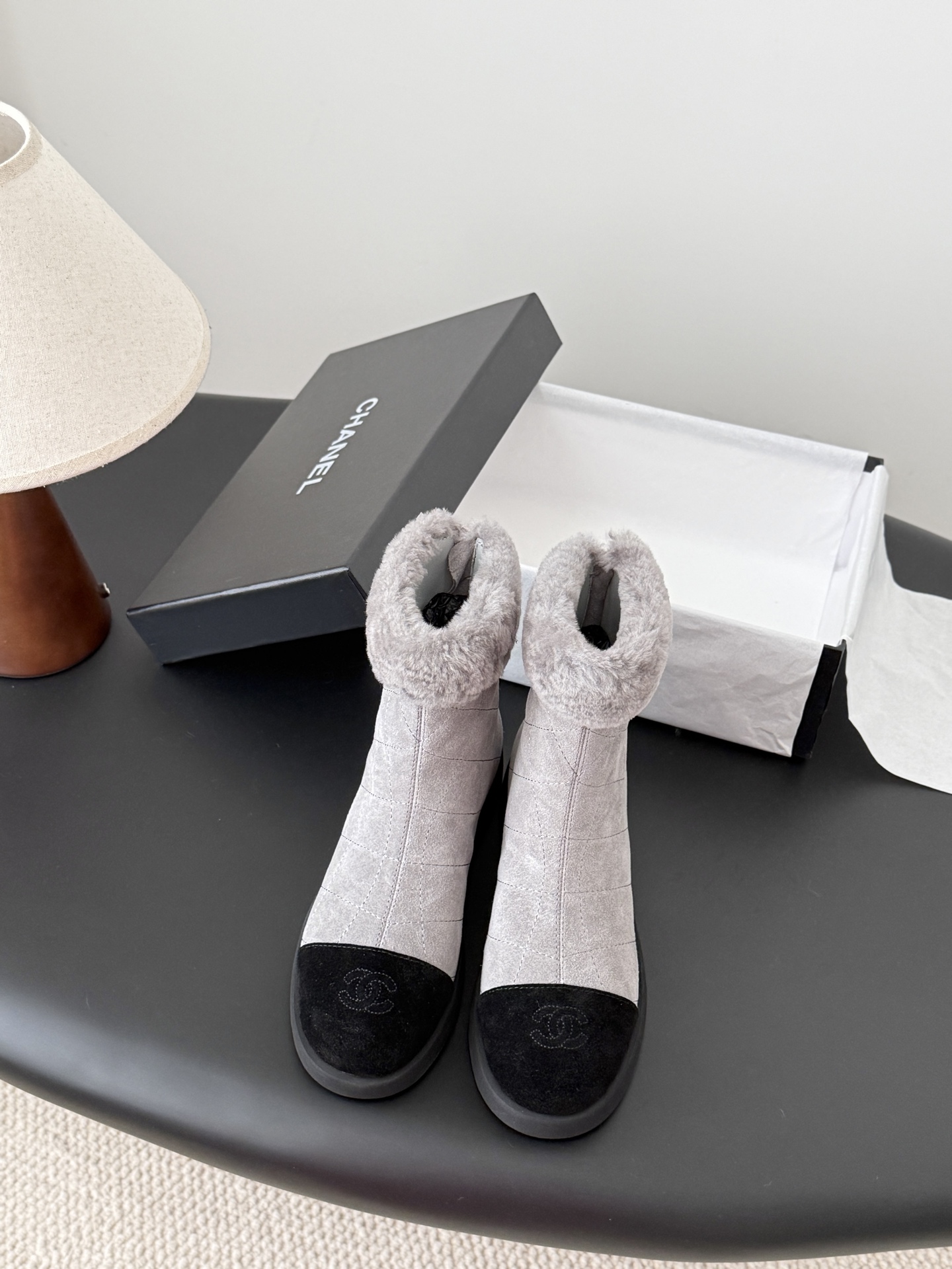 Chanel 샤넬 테디 퍼 앵클 부츠 슈즈 신발