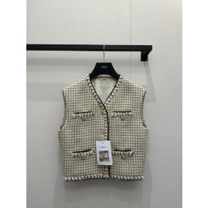 Chanel 샤넬 트위드 체크 베스트 조끼 의류