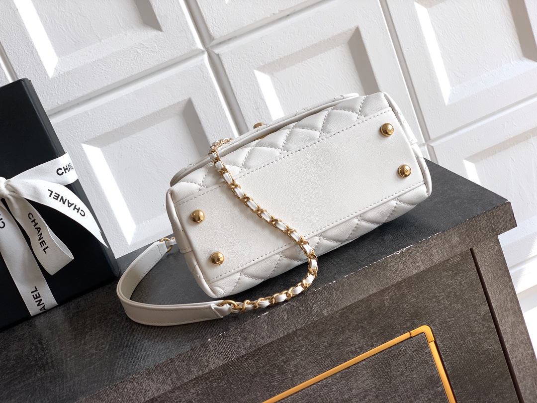 CHANEL 샤넬 금색 미니 링백 핸드백 체인백 가방 19cm