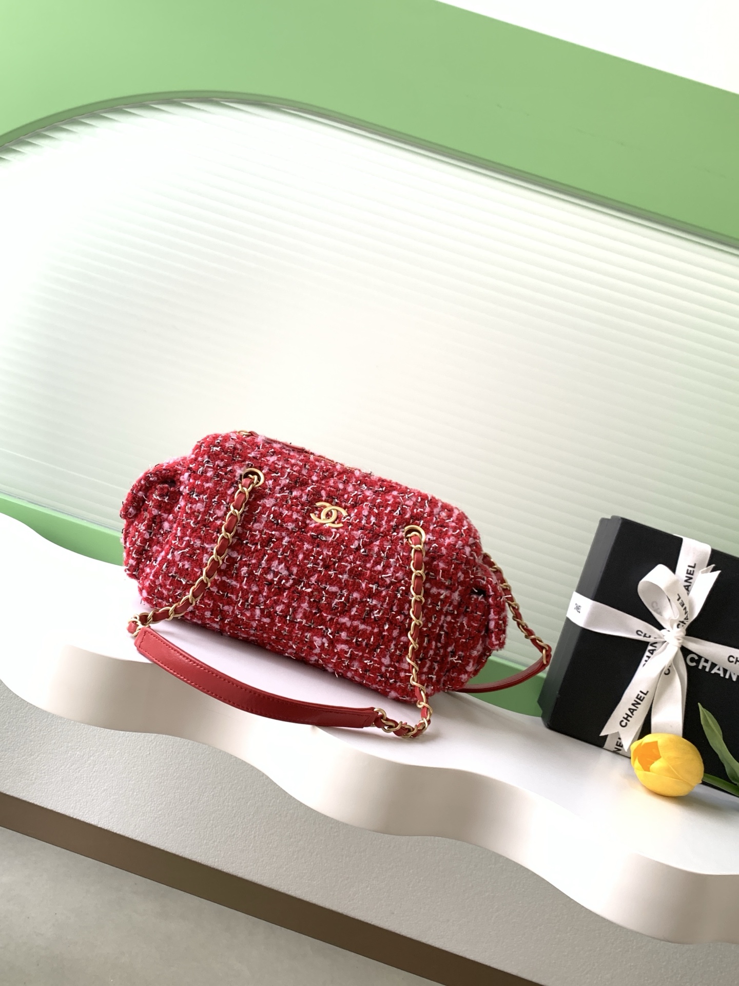 Chanel 샤넬 레드 볼링백 숄더백 가방 스몰