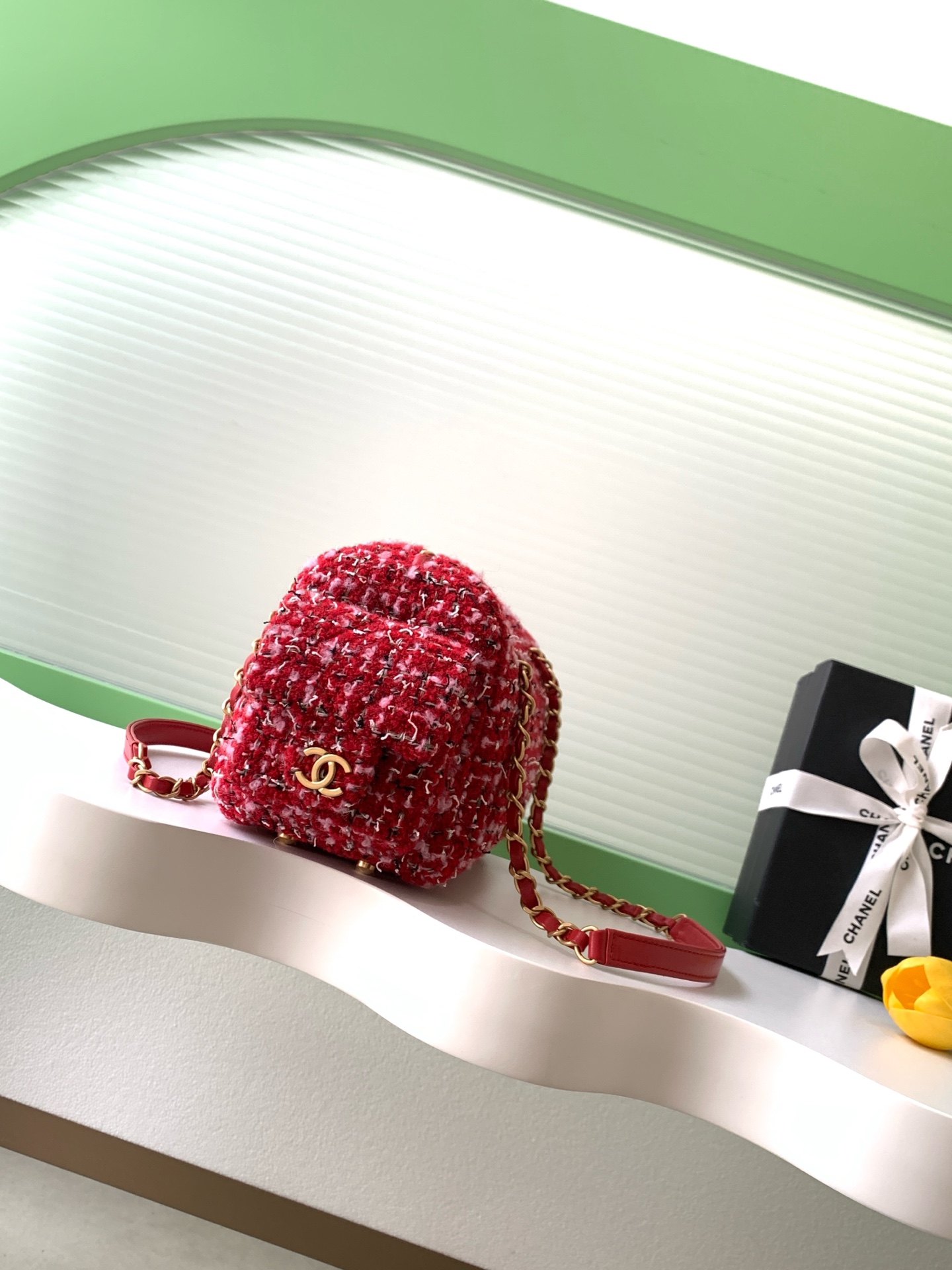 Chanel 샤넬 레드 볼링백 숄더백 가방 스몰