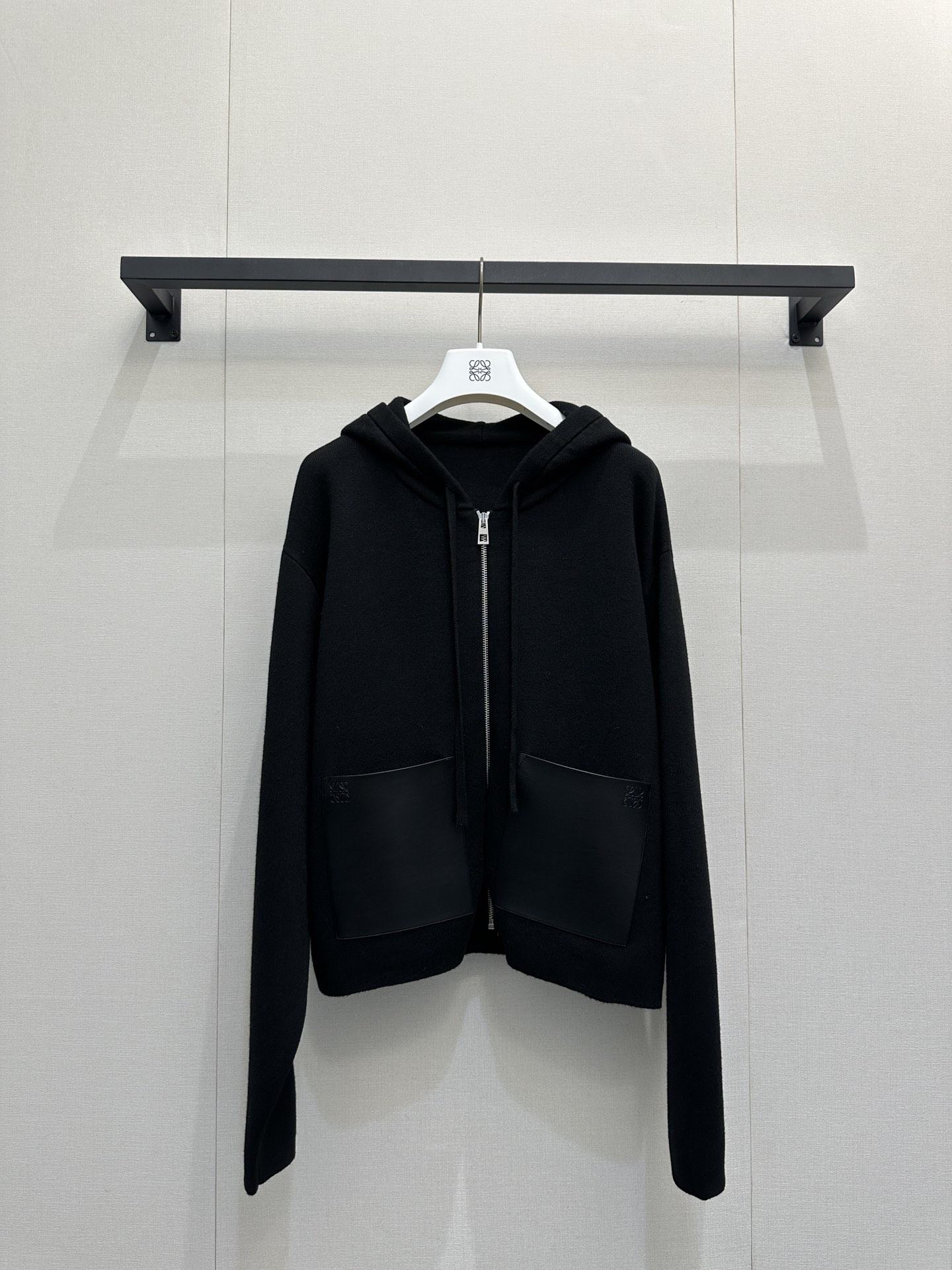 Loewe 로에베 가죽로고 울 후드 집업 자켓 재킷 의류