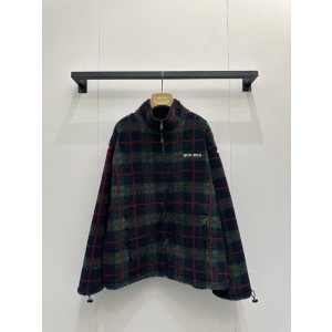 miumiu 미우미우 플리스 후리스 체크 자켓 재킷 의류