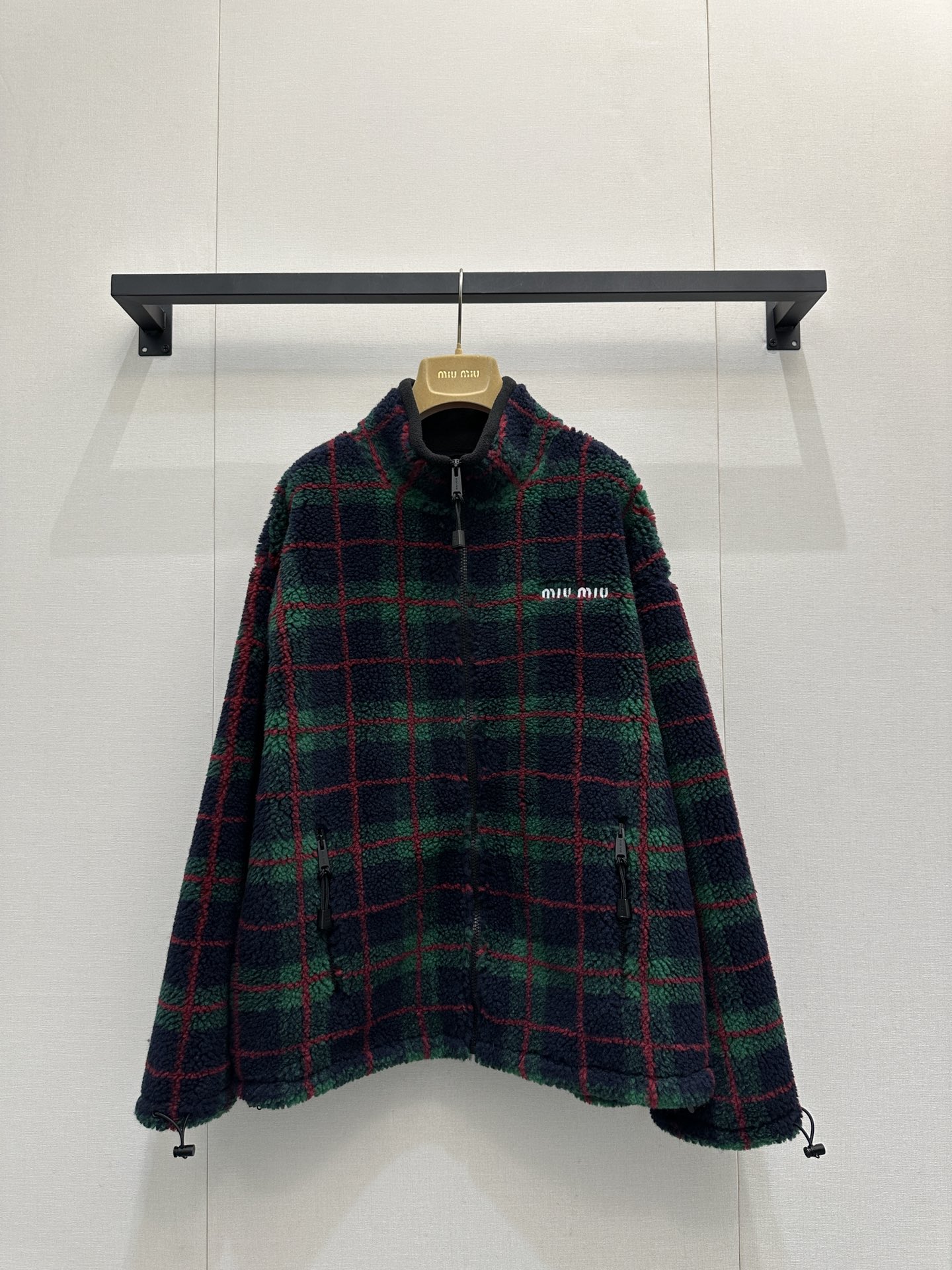 miumiu 미우미우 플리스 후리스 체크 자켓 재킷 의류