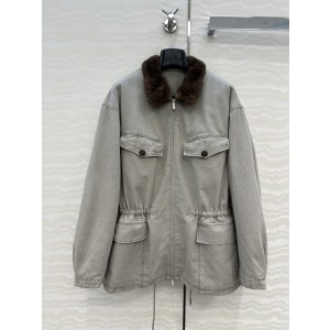 PRADA 프라다 패션 울프 캐시미어 믹스 파카 점퍼 자켓 의류