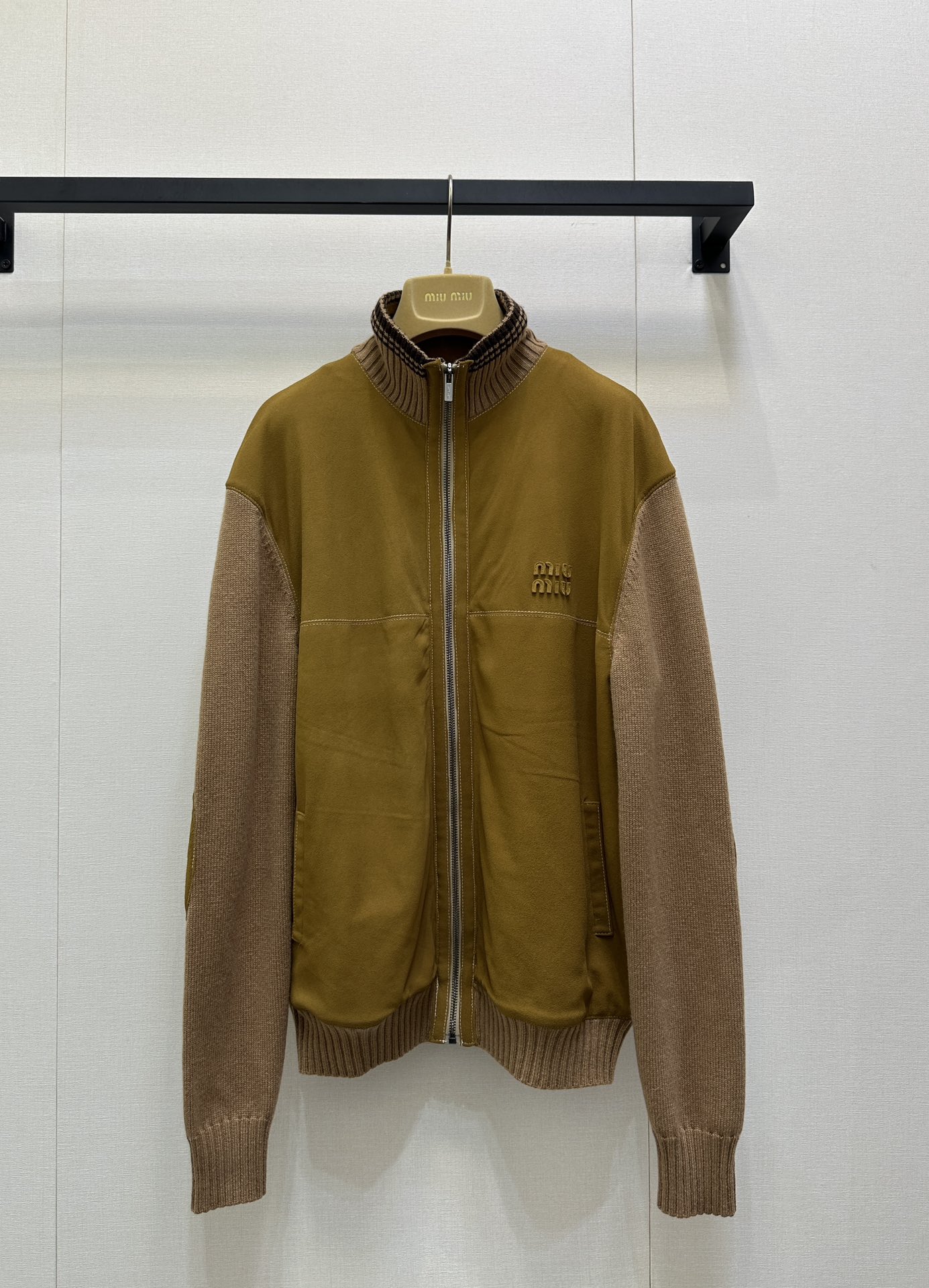 miumiu 미우미우 스웨이드 + 니트 믹스 자켓 재킷 의류