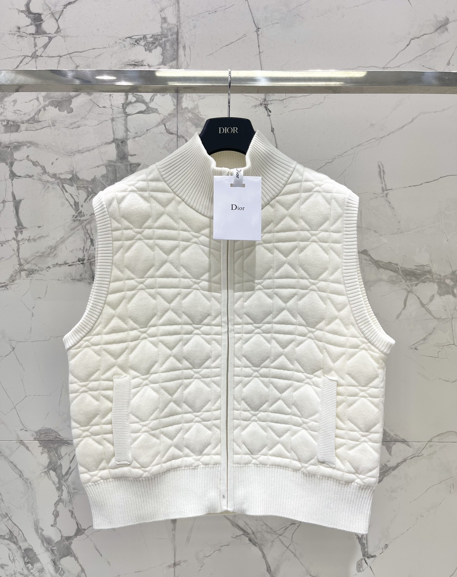 Dior CD 디올 다이아몬드 패턴 니트 베스트 조끼 의류