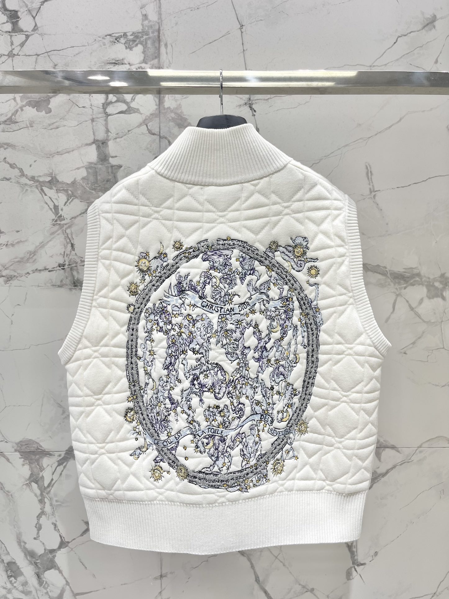 Dior CD 디올 다이아몬드 패턴 니트 베스트 조끼 의류