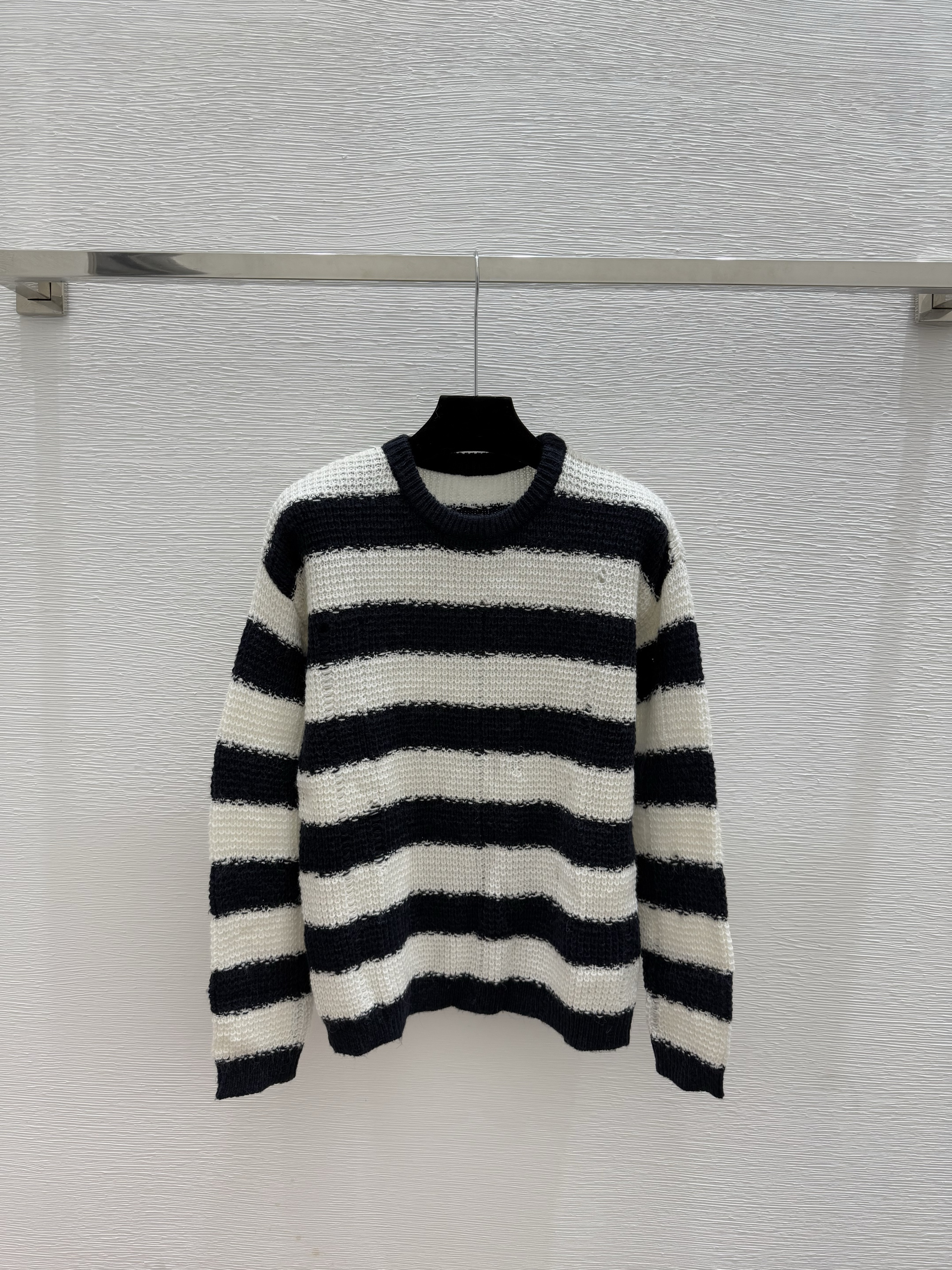 DIOR CD 디올 컬러 블록 스트라이프 라운드넥 니트 의류