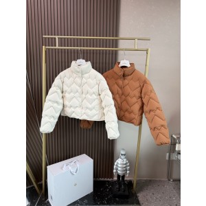 Moncler Senevee 몽클레어 몽클레르 하이넥 웨이브 패턴 숏 패딩 점퍼 의류