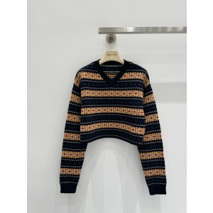 miumiu 미우미우 페어아일 V넥 크롭 니트 의류