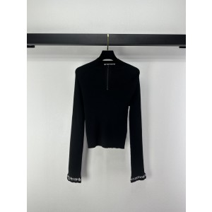 Alexander Wang 알렉산더왕 레터링 반지퍼 하프 집업 긴팔 니트 의류