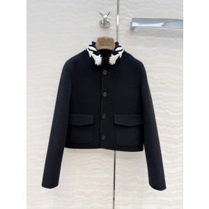 Loro Piana 로로피아나 고급 원단 Maire 클래식 자수 캐시미어 재킷 자켓 의류