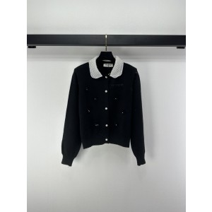 miumiu 미우미우 카라 진주 장식 니트 가디건 자켓 재킷 의류