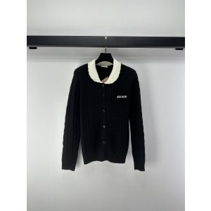 miumiu 미우미우 플랫 카라 케이블 니트 가디건 자켓 재킷 의류