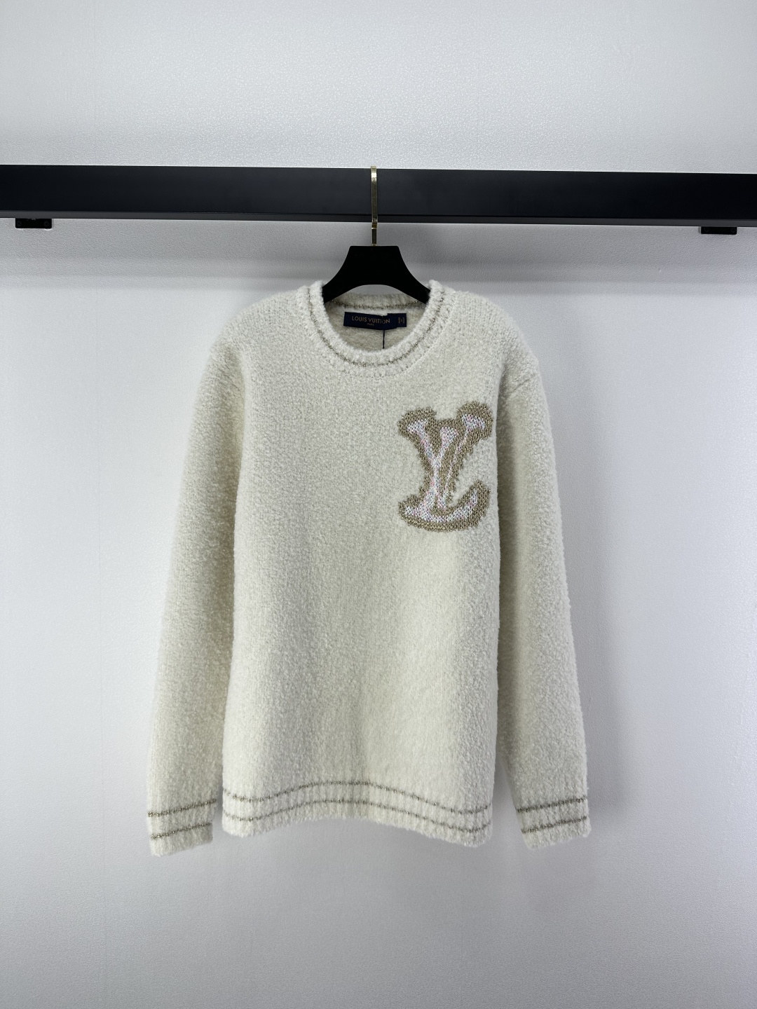 LV 루이비통 라운드넥 골드 실 양모 니트 긴팔 의류