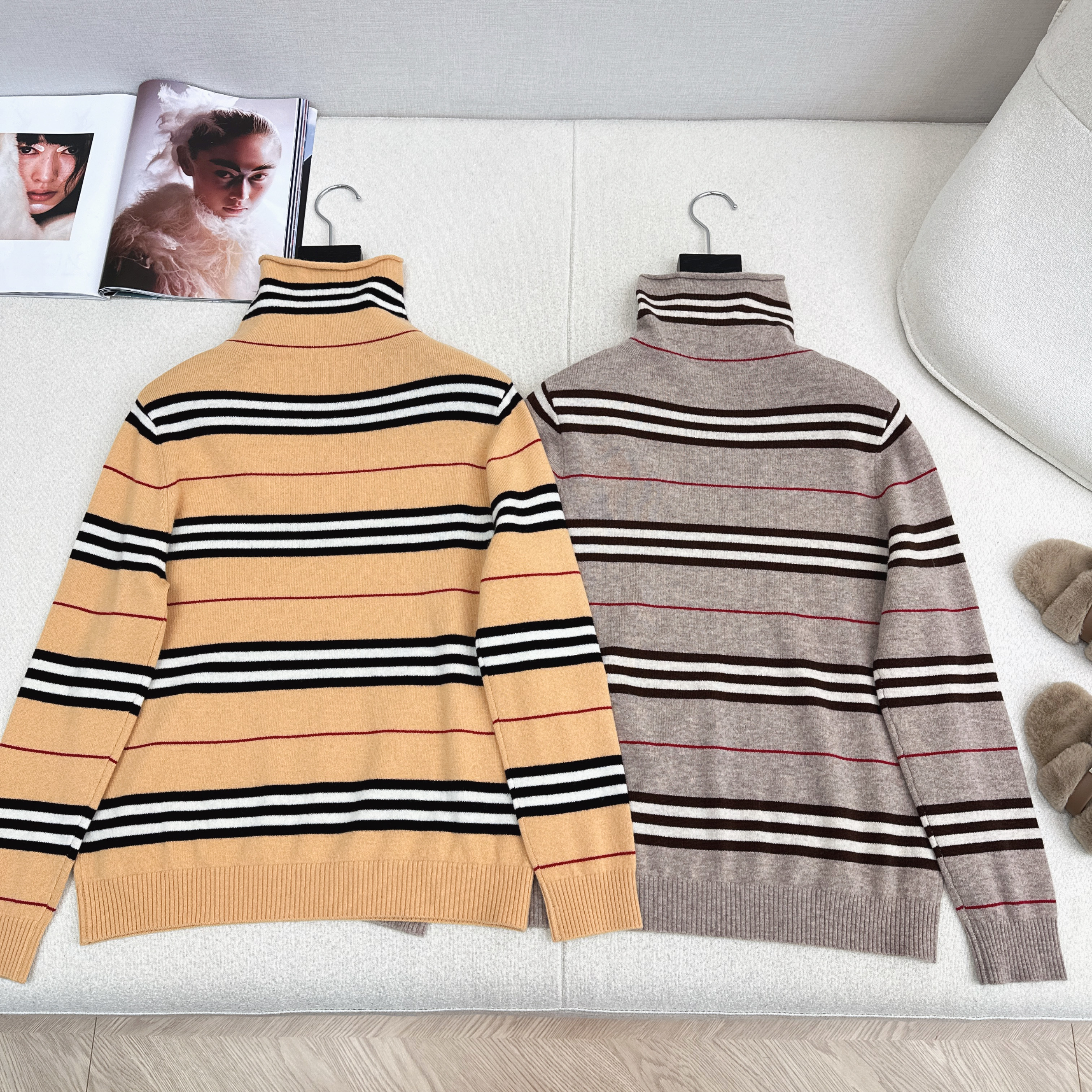 Burberry 버버리 스트라이프 하이넥 이너 니트 의류