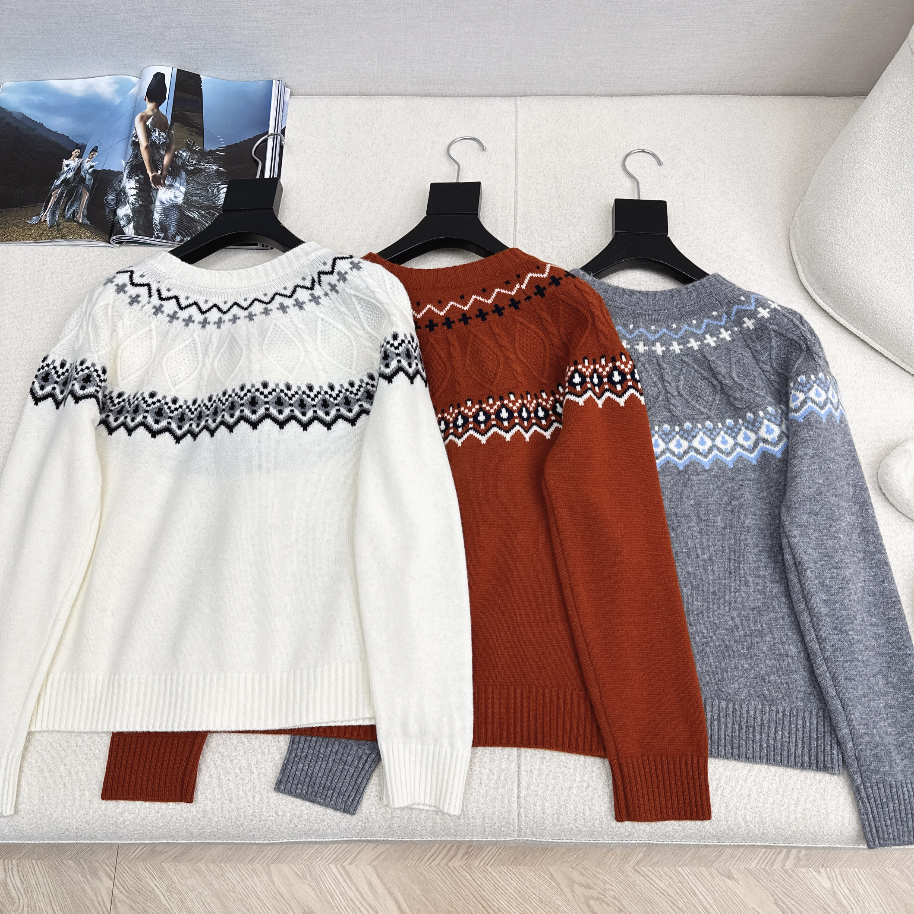 Loro Piana 로로피아나 페어아일 라운드 니트 의류