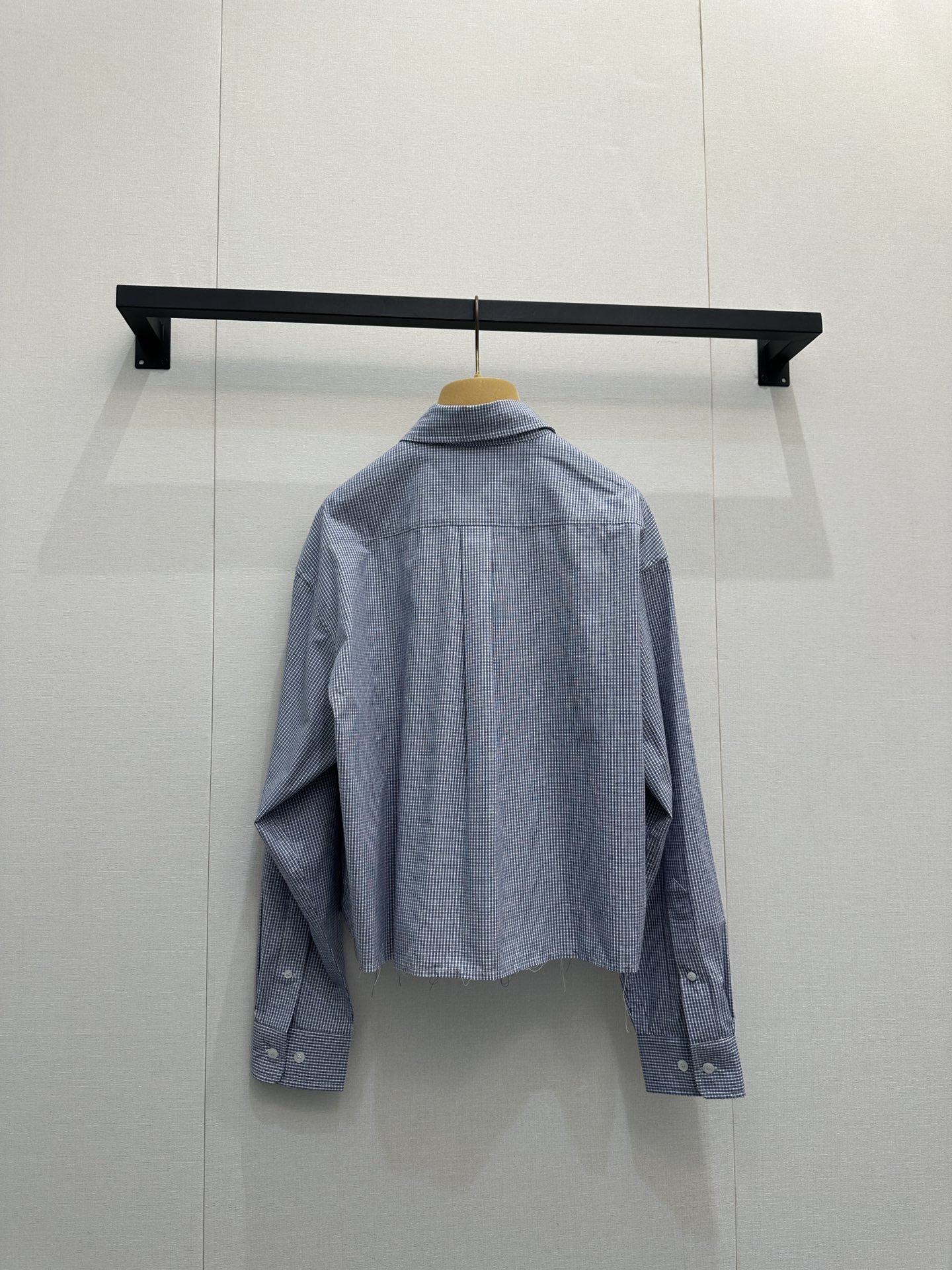 miumiu 미우미우 연블루 체크 크롭 셔츠 의류