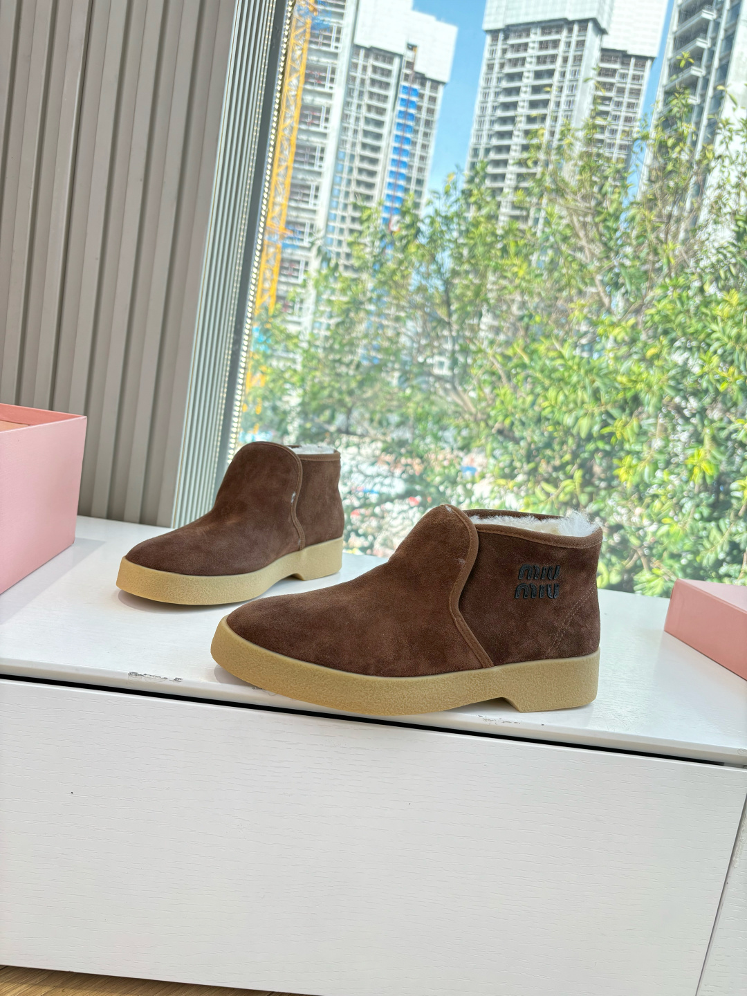 miumiu 미우미우 퍼 플리스 부츠 신발