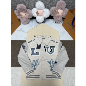 LV 루이비통 배색 가죽 믹스 바시티 야구 점퍼 자켓 재킷 의류