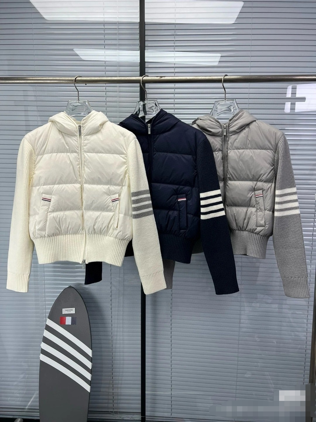 Thom Browne TB 톰브라운 후드 니트 패치 다운 점퍼 의류