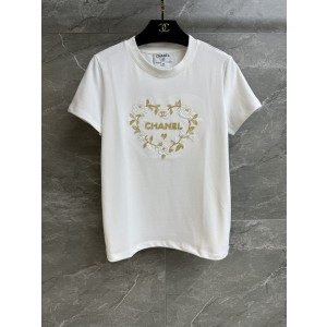 CHANEL 샤넬 하트 자수 반팔 티셔츠 의류