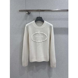 Prada 프라다 엠보 자수 니트 캐시미어 스웨터 니트 의류
