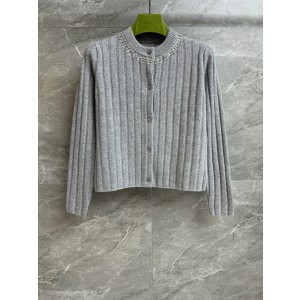 GUCCI 구찌 그레이 크리스탈 가디건 의류