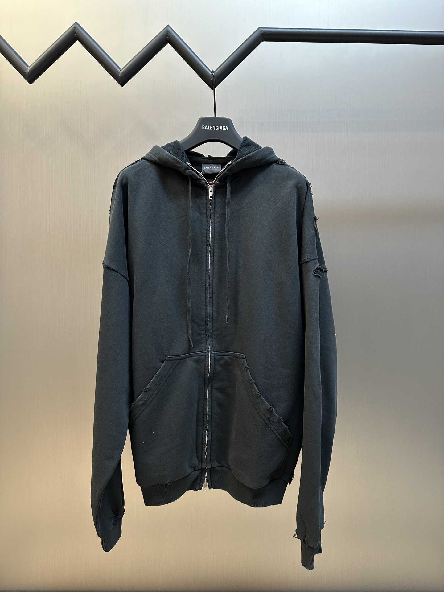 Balenciaga 발렌시아가 글자 테이프 지퍼 후드 집업 자켓 재킷 의류