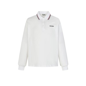 miumiu 미우미우 배색 카라 자수 폴로 긴팔 티셔츠 의류