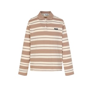 MIUMIU 미우미우 스트라이프 로고 긴팔 폴로 카라 티셔츠 의류