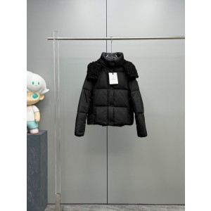 MONCLER Castelnou 몽클레어 몽클레르 배색 테디 후드 숏 패딩 점퍼 의류