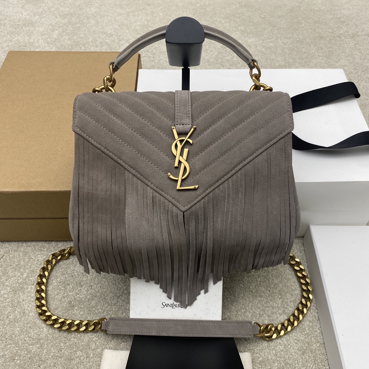 YSL 생로랑 클래식 스웨이드 메신저백 숄더백 가방