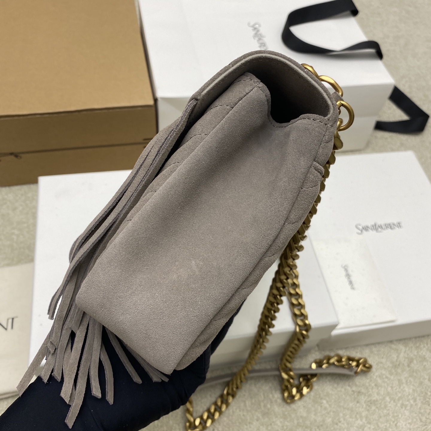 YSL 생로랑 클래식 스웨이드 메신저백 숄더백 가방