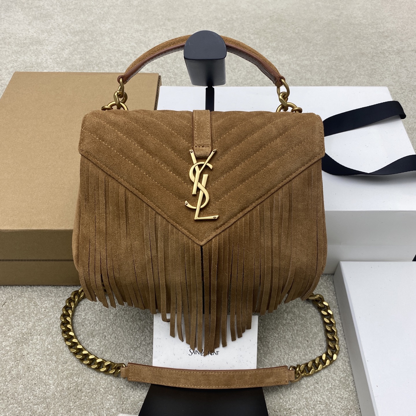 YSL 생로랑 클래식 스웨이드 메신저백 숄더백 가방