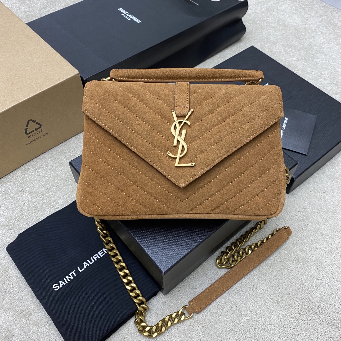 YSL 생로랑 클래식 스웨이드 메신저백 숄더백 가방