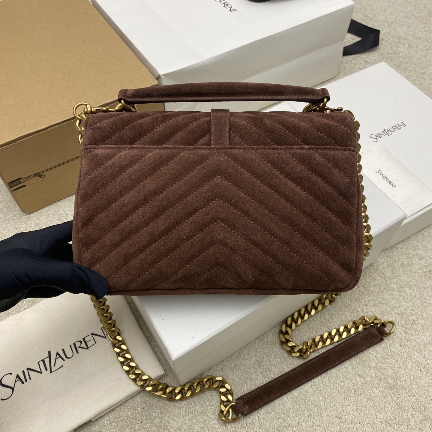 YSL 생로랑 클래식 스웨이드 메신저백 숄더백 가방