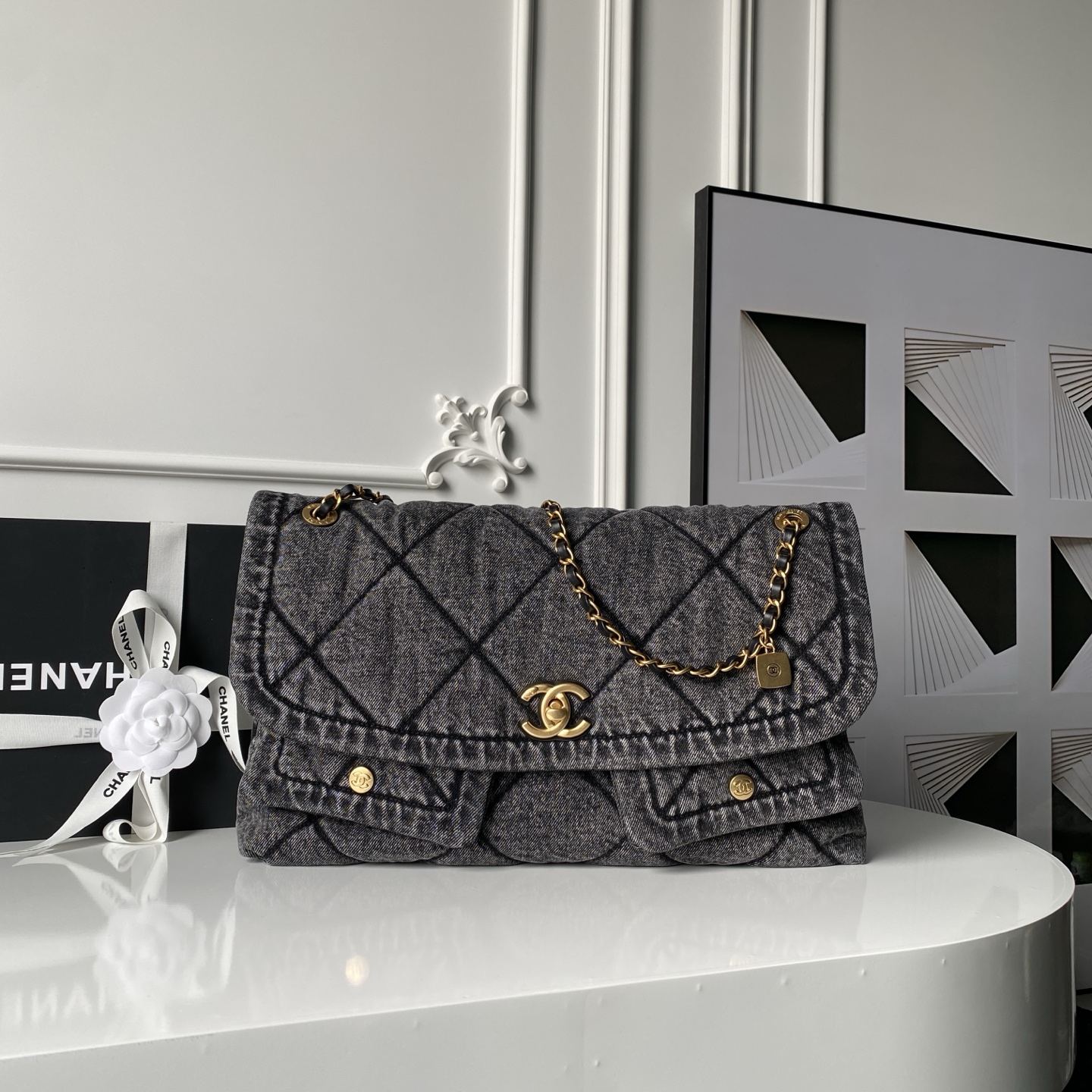 Chanel 25K 샤넬 숄더백 쇼핑백 AS5727 (데님) 가방