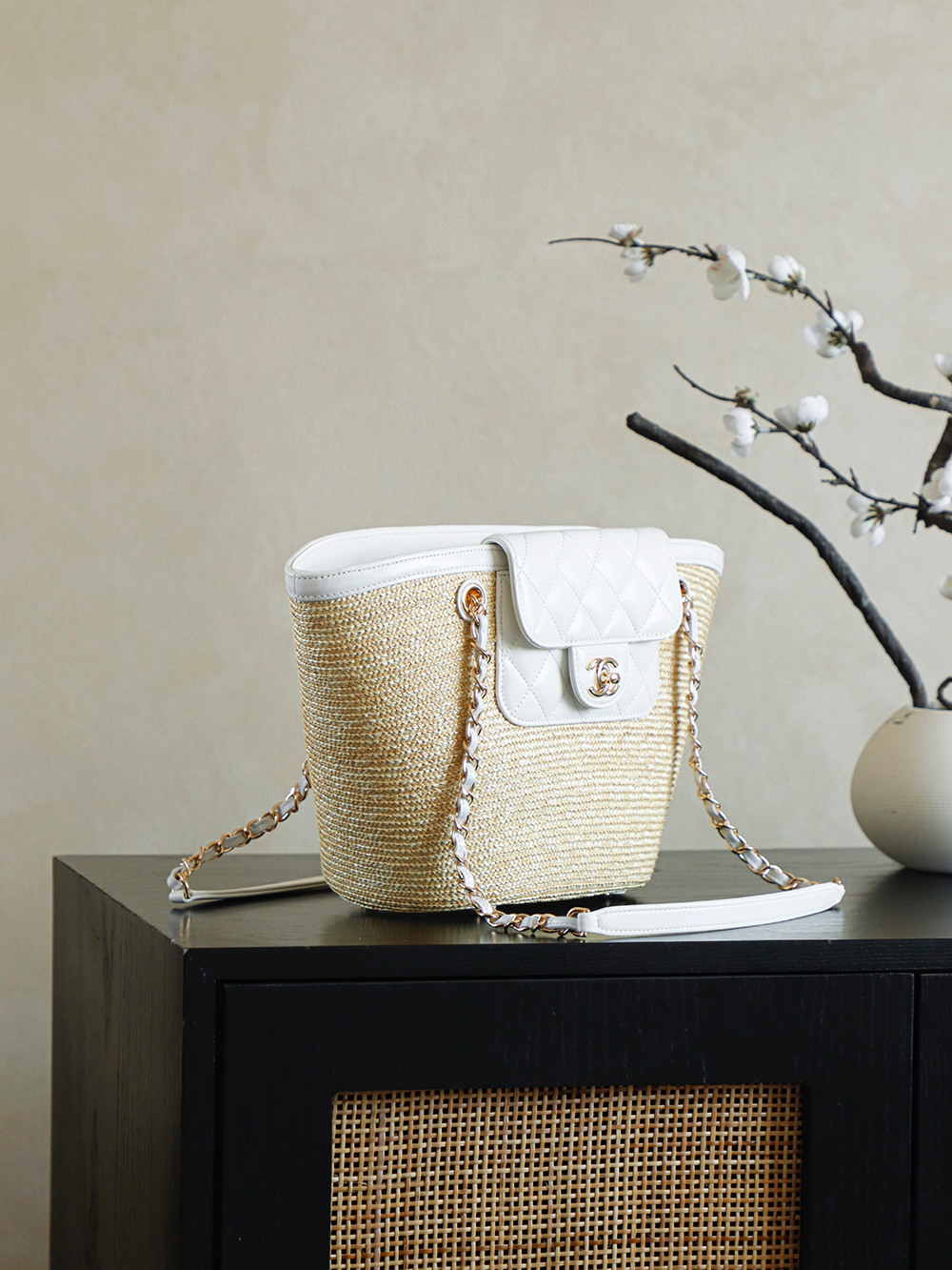 Chanel 26C 위빙 샤넬 쇼핑백 숄더백 가방 (라지)