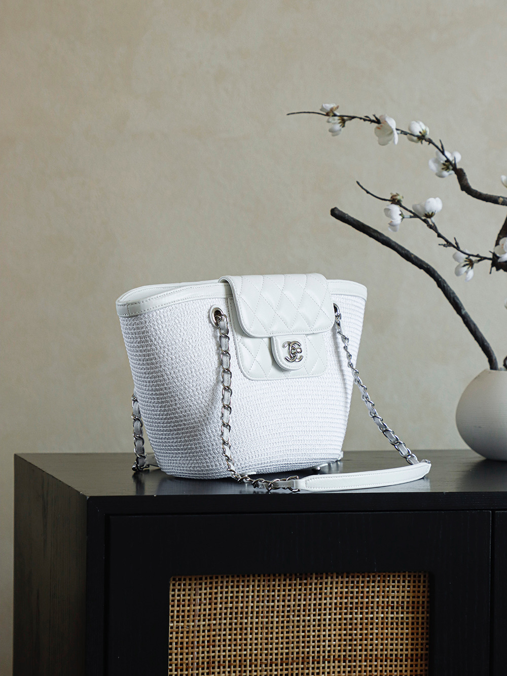 Chanel 26C 위빙 샤넬 쇼핑백 숄더백 가방 (라지)