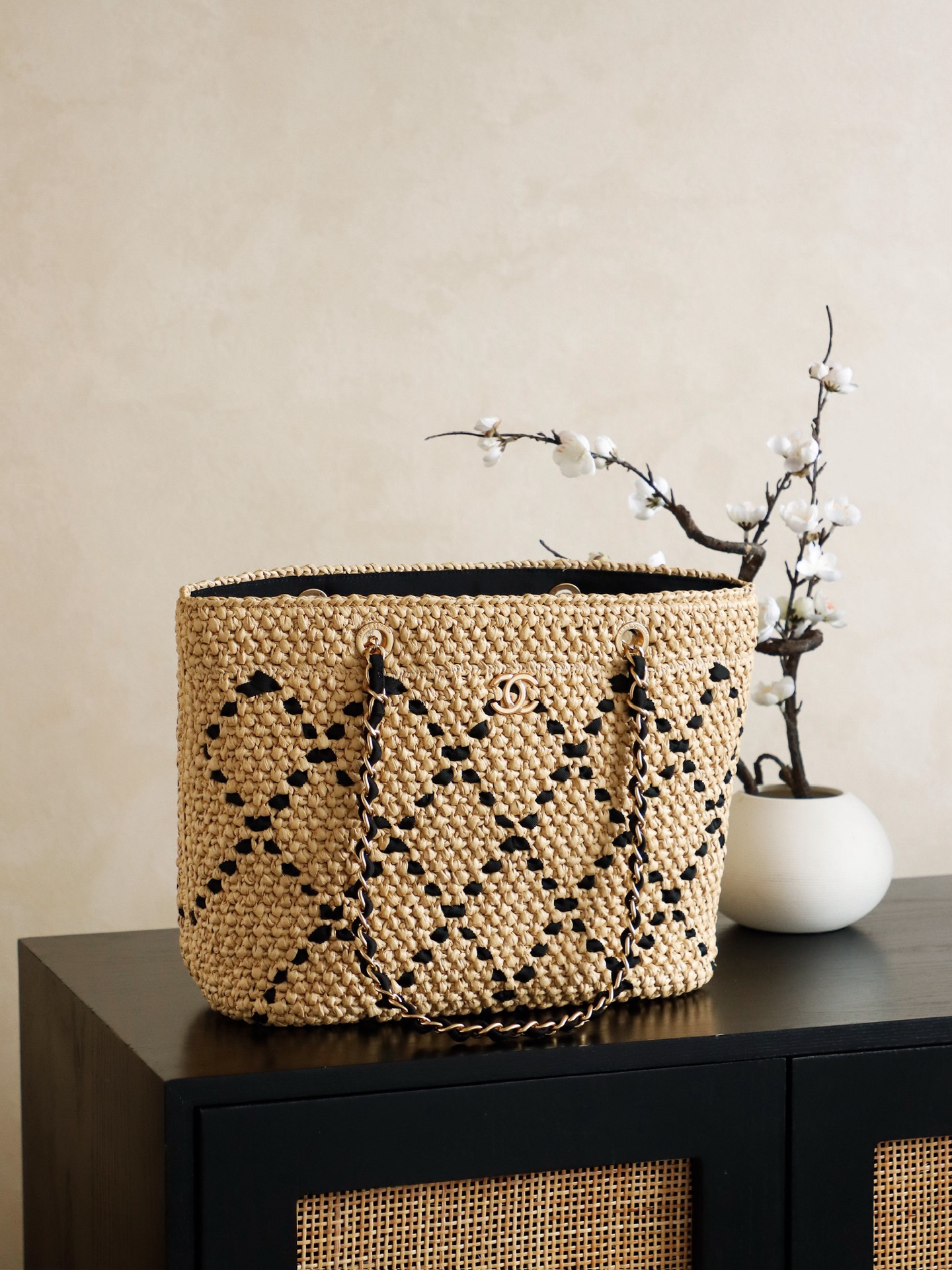 Chanel 26C 샤넬 수작업 위빙 쇼핑백 숄더백 가방 (라지)