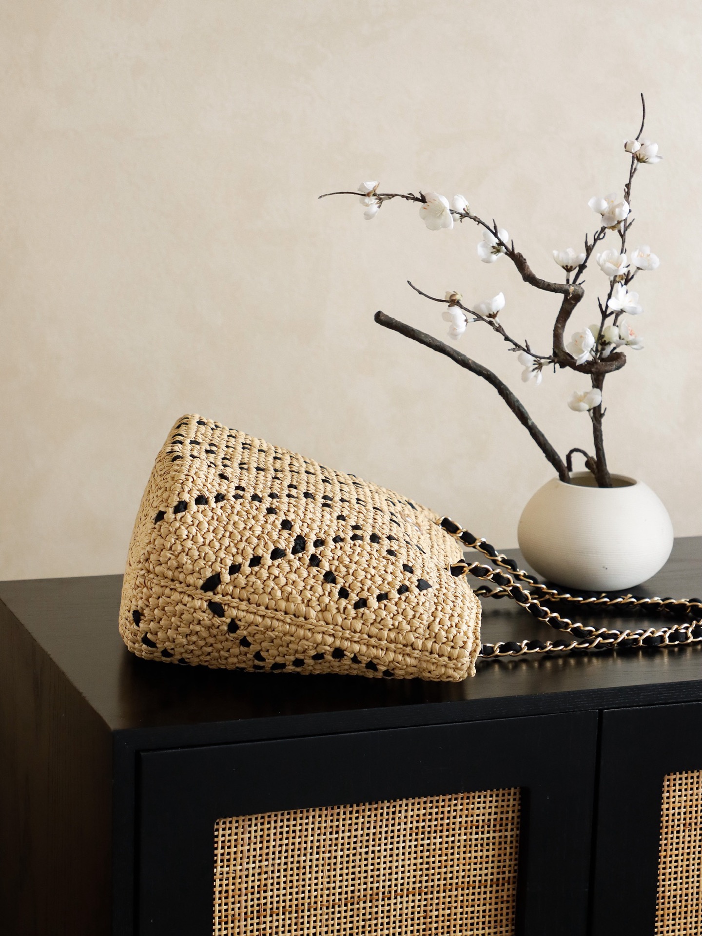 Chanel 26C 샤넬 수작업 위빙 쇼핑백 숄더백 가방 (라지)