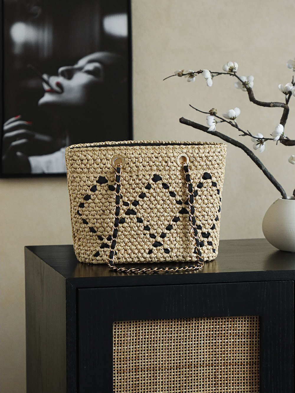 Chanel 26C 샤넬 수작업 위빙 쇼핑백 숄더백 가방 (스몰)